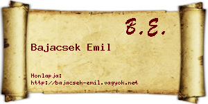 Bajacsek Emil névjegykártya